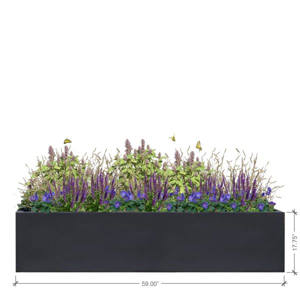 Large Rectangle Charcoal Planter, BLOOMTIME