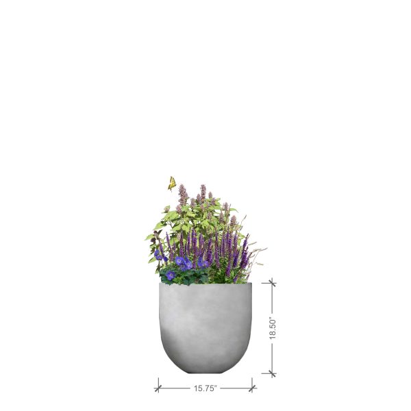 Small Round Ivory Planter, BLOOMTIME