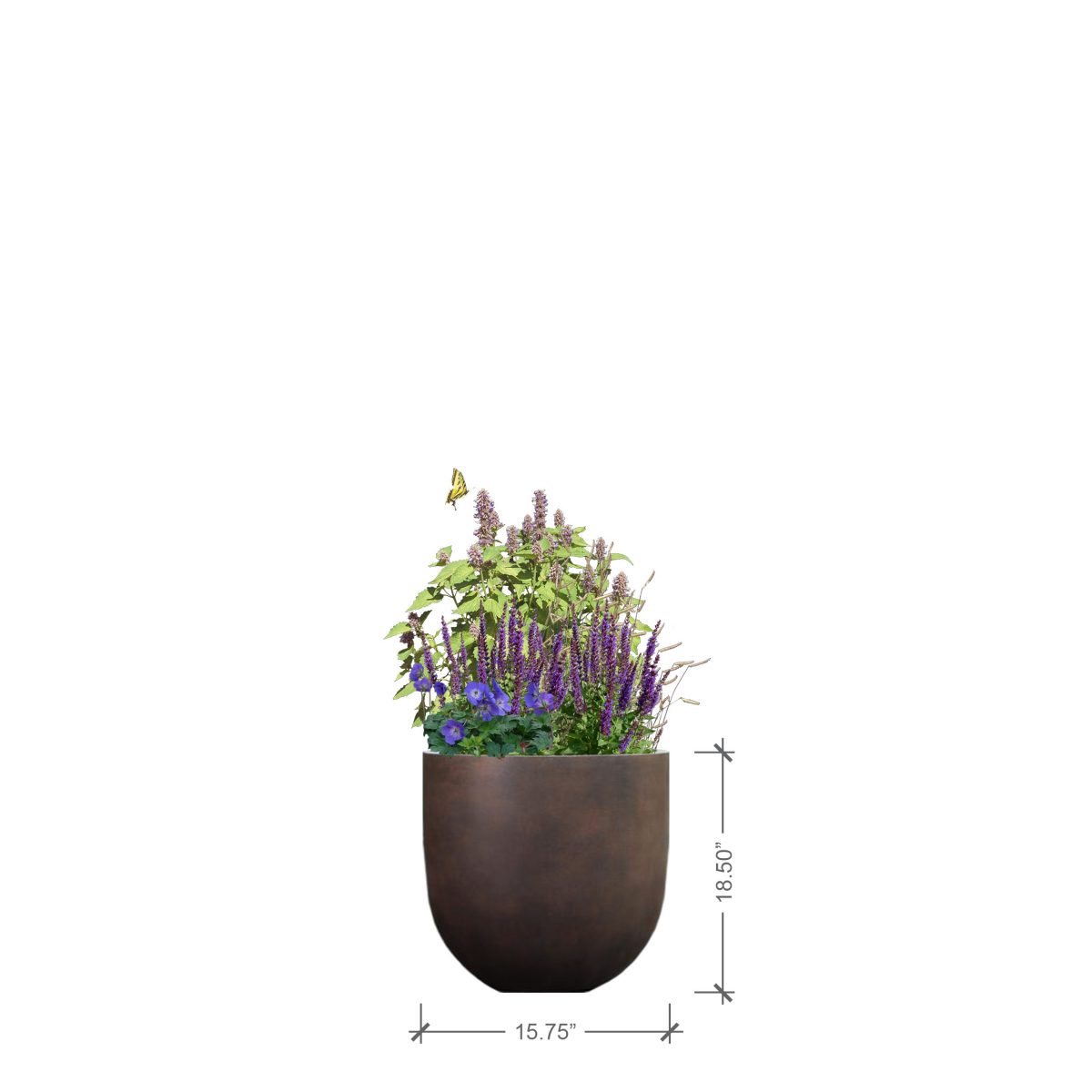 Small Round Rust Planter, BLOOMTIME