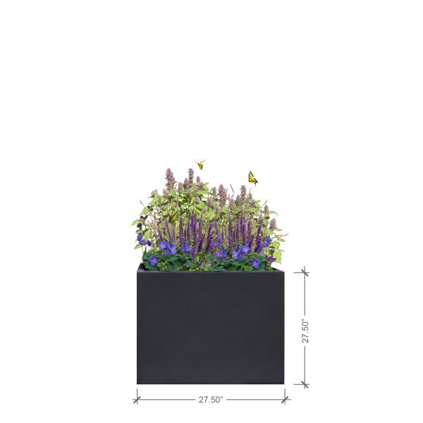 Large Charcoal Square Planter, BLOOMTIME